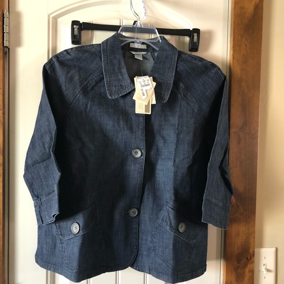 Christopher & Banks Jackets & Blazers - NWT- C & B-Sz. Lg.-3/4 Qtr. sleeves-Denim-Stretchy